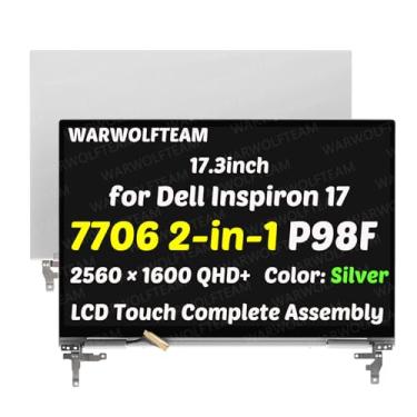 Imagem de WARWOLFTEAM 43.9 cm Compatível com Dell Inspiron 17 7706 2-em-1 P98F P98F001 06MWPG 7TD3M 2560 x 1600 QHD+ LCD LED Touch Screen Substituição para Todo Conjunto Dobradiça (Prata)