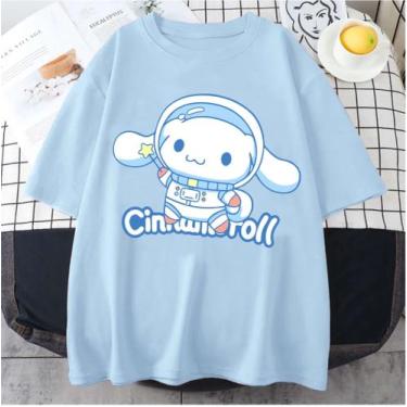 Imagem de Camiseta Fofa Cinnamoroll Unissex - sneko, Azul claro, XG