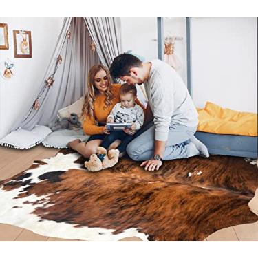 Imagem de bonanza leathers Tapete de couro genuíno clássico tricolor tamanho P/G/GG 5X6/6X7/7X8FT (GG)