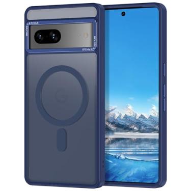 Imagem de Casehas Capa magnética para Google Pixel 7, [proteção contra quedas de grau militar] [compatível com MagSafe] à prova de choque, fina, translúcida, fosca, antiderrapante para mulheres, meninas, homens