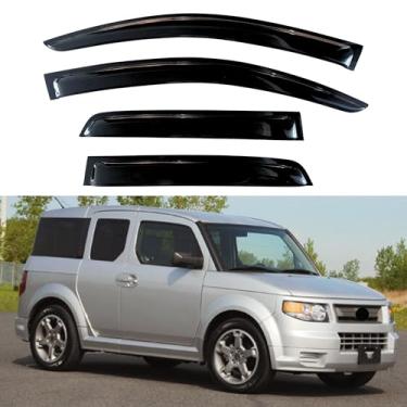 Imagem de KPY Viseiras de janela compatíveis com Honda Element 2003-2011, 4 peças de proteção de chuva defletores de ventilação lateral estilo fita adesiva, 2003 2004 2005 2006 2007 2008 2009 2010 2011