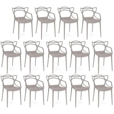 Imagem de Kit 14 Cadeiras de Jantar Allegra Prática Empilhável - Fendi