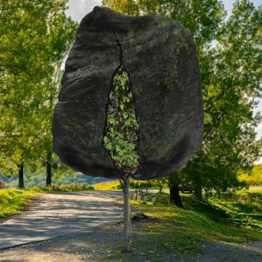 Imagem de 2 sacos grandes de rede para árvores frutíferas de 3 m x 3 m, capa de rede para pássaros para proteger a cobertura de plantas com zíper e cordão, rede de malha leve para proteção de arbustos de