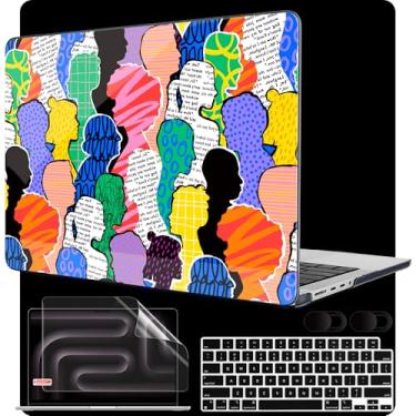 Imagem de MEEgoodo Capa para M4 MacBook Pro 16 polegadas 2024 2023 2021, serve para modelo A3403/A3186/A2991/A2780/A2485 M3 M2 M1 Pro/Max Chip, capa rígida para laptop com teclado e capa de câmera, arte