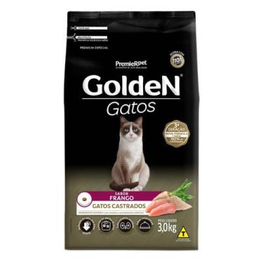 Imagem de Ração Golden Gatos Adultos Castrados sabor Frango 3 Kg, 3024-008
