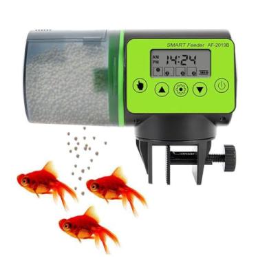 Imagem de Alimentador automático de peixes para férias no aquário, dispensador automático de alimentos para peixes de grande capacidade de 200 ml com visor de temporizador para aquário pequeno, tartaruga Betta