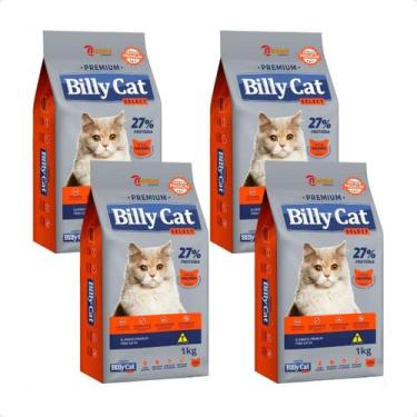 Imagem de Kit 4 Ração Billy Cat Select Gatos Adultos Salmão - 1Kg