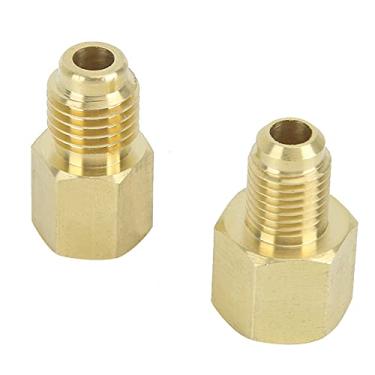 Imagem de GLOGLOW Conector de Resfriamento de Latão, Adaptador de Bomba de Vácuo Fácil de Usar, 2 PCs para Manutenção de Ar Condicionado