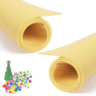 Imagem de 2 peças de folhas de espuma EVA amarelo claro cosplay espuma EVA 2 mm de espessura 19,68 x 35,45 polegadas papéis de espuma EVA para artes artesanais projeto DIY