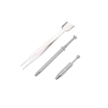 Imagem de SKYPRO 3 peças de ferramentas de coleta de diamantes para pegar peças pequenas pegador de garra de metal com contas pedras preciosas pinça para objetos pequenos (Mix)