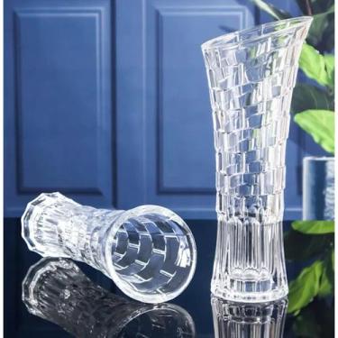 Imagem de Kit 2 Vasos Decorativos Arranjos Flores 19cm em Vidro Estilo Europeu L
