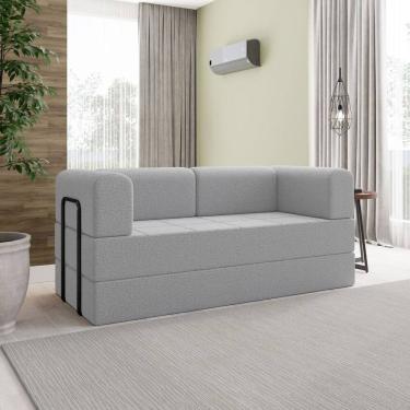 Imagem de Sofá na Caixa Modular 2 lugares Linho Bege Para Sala