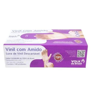 Imagem de Luva de Vinil descartavel Com amido 50 pares Vinilvok - volk