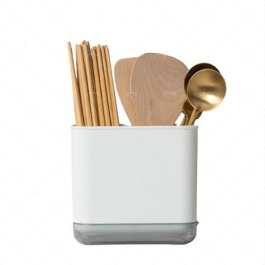 Imagem de shenruifa Suporte de utensílios de cozinha, escorredor de talheres para pia, suporte de utensílios, escorredor de talheres, compartimento, colher, pauzinhos, escorredor de garfo, suporte para cozinha