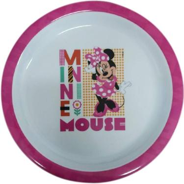 Imagem de Prato Fundo Infantil Disney Minnie Meninas Melamine 21Cm