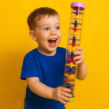 Imagem de Brinquedo Pau De Chuva Infantil 40Cm Interativo Instrumento Musical Kidzzo Bebê Desenvolvimento Sensorial