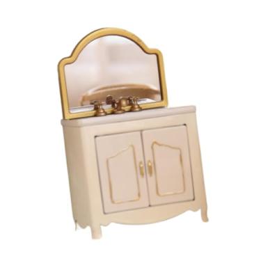 Imagem de YIJU Mini armário de banheiro, brinquedo de faz de conta para bonecas 1/12, conjunto de brinquedos realistas, coleção de móveis de banheiro, decoração de