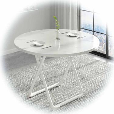 Imagem de Mesa Dobrável De 24 Para Interior E Exterior Mesa De Lazer De Jardim De 28 Polegadas Mesa De Jantar De Acampamento Mesa De Café Com Economia De Espaço 31 Mesa De Extremidade, D, Ø60xH72cm