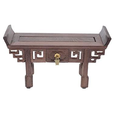 Imagem de Oriental Solid Display Stand for Bonsai Teapot Figurines Pedestal Base for Home Decor Rustic Style Wooden Riser for Gardening Interior Decoration