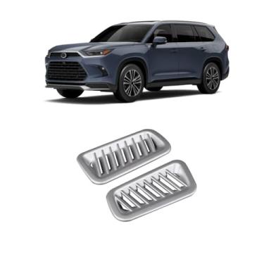 Imagem de TENWIND Compatível com Toyota Grand Highlander 2024-2025+ Acessórios de tampa de ventilação de ar condicionado para painel de carro (prata fosco)