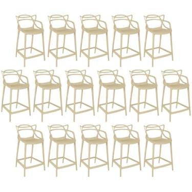 Imagem de Kit 16 Banquetas Média Allegra 66cm Design Cozinha/bancada - Nude