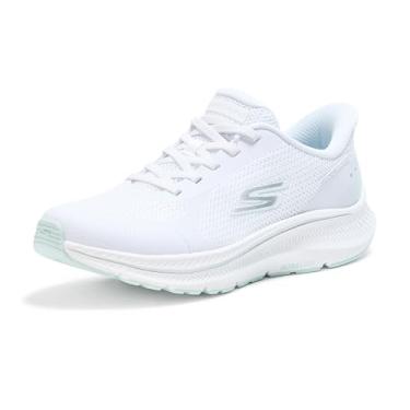Imagem de Skechers Tênis feminino Go Run Consistent 2.0 Captiva Hands Free Slip-ins, Branco/Azul claro, 39