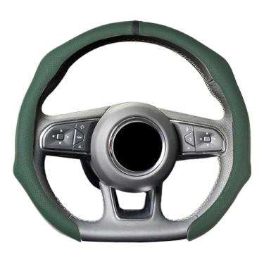 Imagem de ontto Capas de volante de couro com marcador central, capa antiderrapante para volante, manga fresca no verão, quente no inverno, protetor de luva de volante para proprietários de carros, homens e