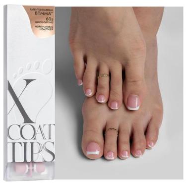 Imagem de Toe Nail Tips btartbox nails XCOATTIPS Short French Pink 160 unidades 
