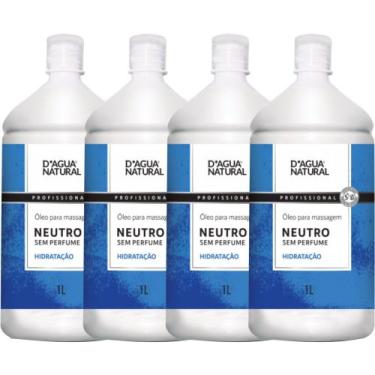 Imagem de 4UN Óleo Massagem Neutro Massoterapia 1LT D'agua Natural - D'Água Natu