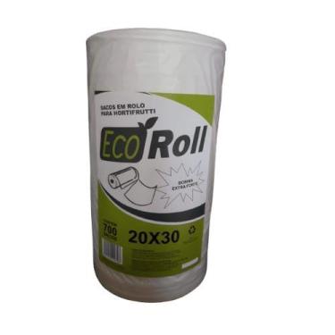 Imagem de Bobina Saco Plástico Sacolas 700u Extra Forte Picotada 20x30 - Eco Rol