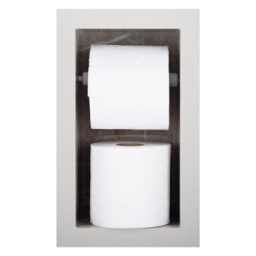 Imagem de Nicho Porta Papel Higiênico Duplo Para Banheiro Organizador Em Porcela