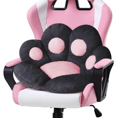 Imagem de Almofada de cadeira Ditucu Cat Paw Kawaii 80 x 70 cm preta