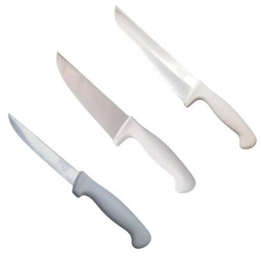 Imagem de Conjunto de Facas 6" 8" 10" Profissional Açougue Cozinha Churrasco Cab