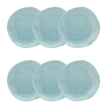 Imagem de Jogo Conjunto 6 Pratos Fundos Oxford Porcelana Ryo Blue Bay 22,5 cm