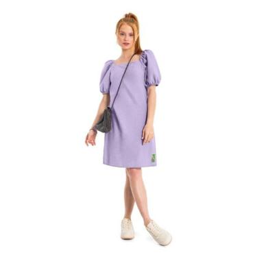 Imagem de Vestido Juvenil com Manga Bufante Gloss, Roxo, 12