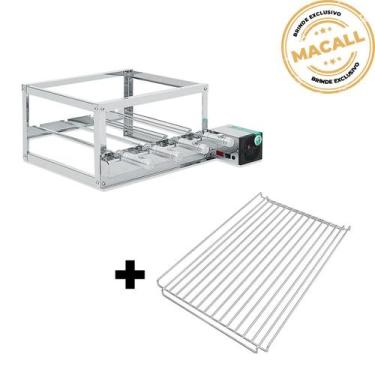 Imagem de Churrasqueira Giratória Inox 4 Espetos 2 Andares ECO + Grelha Auxiliar