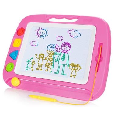 Imagem de Prancheta magnética SGILE Large 42x32cm com 4 carimbos rosa