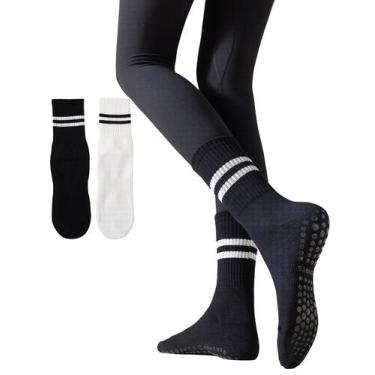 Imagem de Meias de ioga Irisbear Pilates antiderrapantes para mulheres, pacote c