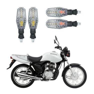 Imagem de Kit 4 Setas Pisca de Led Dianteiro E Traseiro Modelo PF01 Para Moto Ho