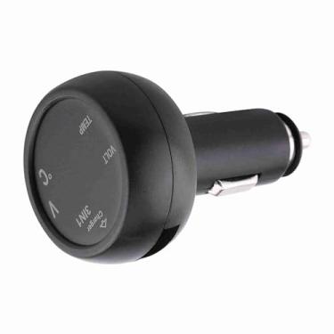 Imagem de Acouto Facelete de Cigarro USB, Termômetro de Voltímetro Dual Charger de Carro LED, Carregamento Rápido para Eletrônicos de Telefone ou Carro, Adequado para Veículos 12-24V, Material de (Azul