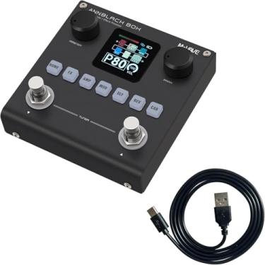 Imagem de M-VAVE BLACKBOX Brinquedos musicais，Processador de Efeitos Multifuncional para Guitarra e Baixo com Modelagem AMP IR Cab Simulador 80 Presets Bluetooth USB Audio Interface para Músicos