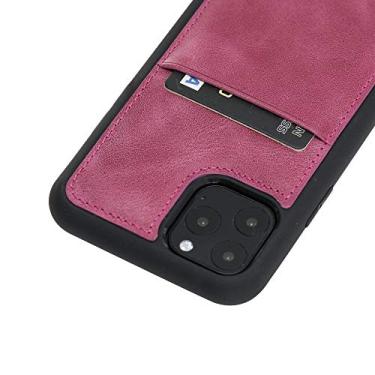 Imagem de Capa carteira de couro da Venito Capri compatível com iPhone 11 Pro (5,8 polegadas) – Desinfetada com um higienizador UV – Extra segura com bloqueio de RFID e capa traseira acolchoada – Rosa empoeirado