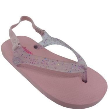 Imagem de Sandália Molekinha Menina Infantil PVC com Tira Translúcida, Glitter, 