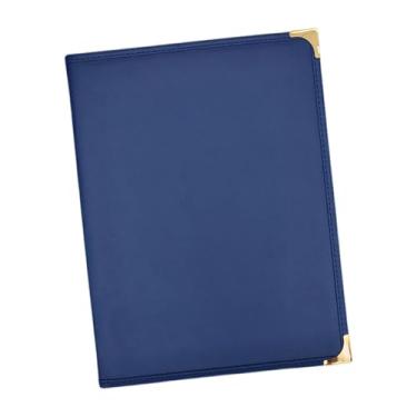 Imagem de Esquirla Capa para cardápio de restaurante 9,6 x 12,6 polegadas, elegante, transparente, com visualização clara, pasta para cardápios, para festas de, Azul