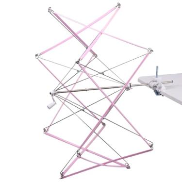 Imagem de Fio para crochê dobrável guarda-chuva eficiente guarda-chuva corda enrolador fácil de instalar para entusiastas de tricô (rosa, 1)