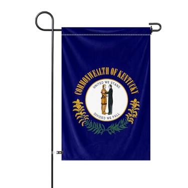 Imagem de Bandeira de jardim do estado do Kentucky 30,5 x 45,7 cm bandeira vertical dupla face poliéster pequena bandeira patriótica celebração do estado festa decoração externa