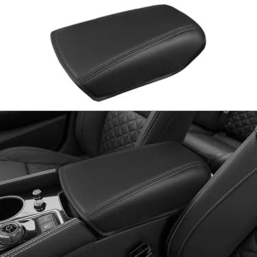 Imagem de DEYTOP Capa de console central para Nissan Maxima 2016-2023 capa de apoio de braço para Nissan Maxima 2016 2023 acessórios protetor de apoio de braço de couro antiarranhões (preto com pontos pretos)