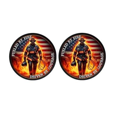 Imagem de eDesign Fueled by Fire Driven by Courage Adesivo de vinil - 10 cm - Adesivo de bandeira americana de bombeiro para carro, caminhão, SUV, van, janela, para-choque, capacete, laptop, copo e qualquer
