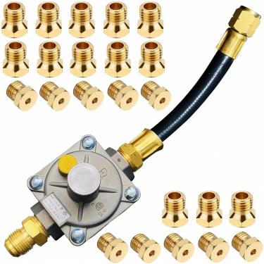 Imagem de MCAMPAS Kit de conversão de propano para gás natural com regulador e orifício - adaptador universal LP para gás natural para Weber Genesis II E-335, Blackstone 71.1 cm/91.4 cm, Nexgrill, BHG Grills