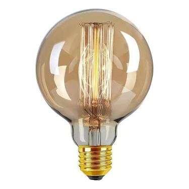 Imagem de 2X Lampada Vintage Retro G80 Filamento De Carbono 40W E27 Lu